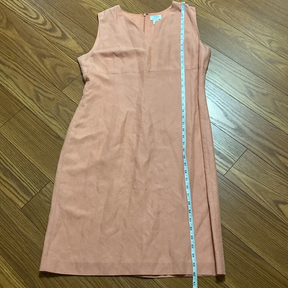 Ann Taylor Loft woman’s orange / peach sleeveless linen / rayon blend dress 14 - Picture 11 of 12